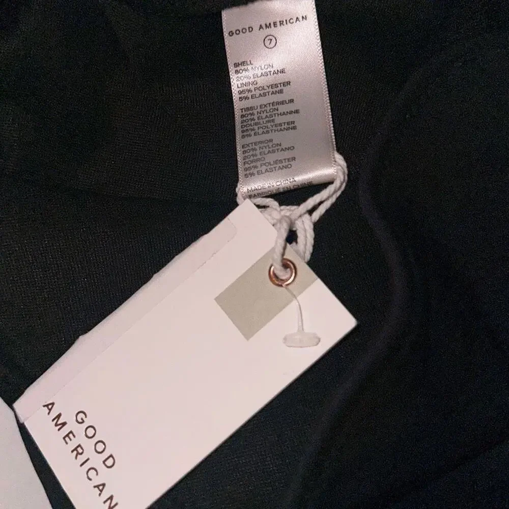 Good American One Shoulder Swimsuit Size 4X Black Compression NWT